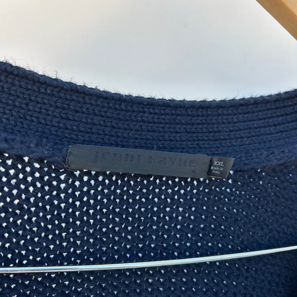 Jenni Kayne Chloe Striped Cotton Cardigan Sweater Blue White XXL Plus Size - Picture 4 of 10